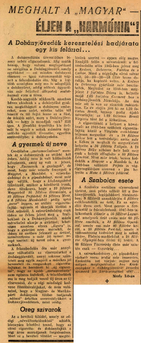 1947.12.11. Dohányjövedék