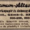 1947. Samum-Altesse papír és dobozgyár