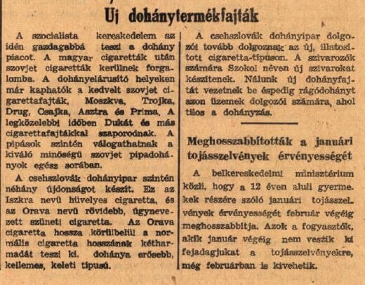 1953.01.27. Új dohányáruk