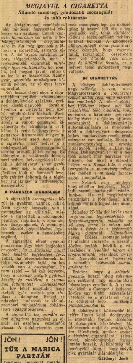 1953.08.25. Megjavul a cigaretta