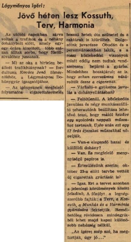 1956.12.28. Kossuth, Terv, Harmonia