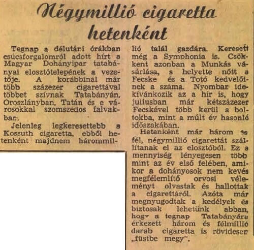 1965.07.15. Négymillió cigaretta