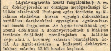 1933.03.21. Agrár cigaretta