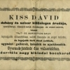 Kiss Dávid számlája, 1891