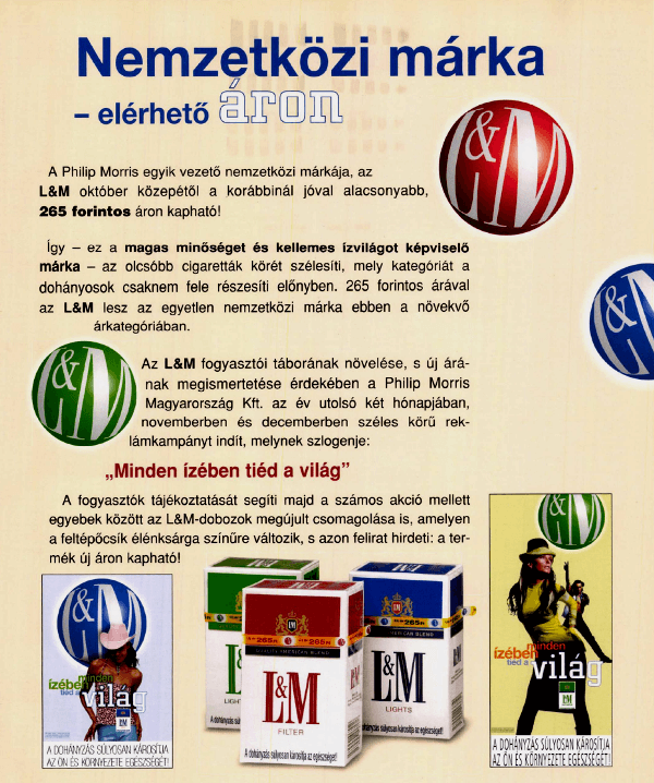 L & M cigaretta - 2001