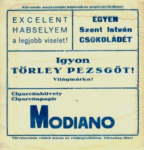 Modiano újsághirdetés 1.