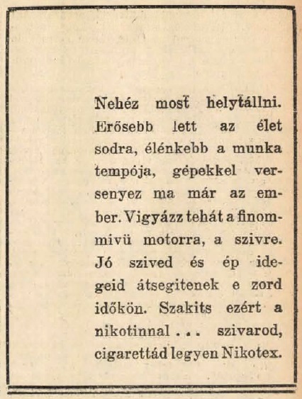 1931.10.18. Zord időkben: Nikotex