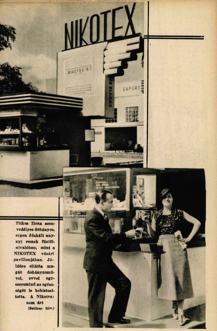 1933. Nikotex-pavilon a Vásáron
