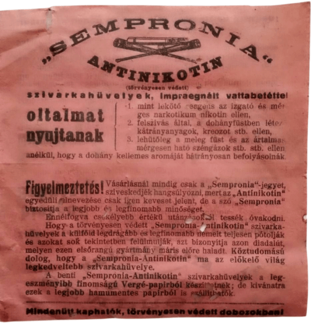 Sempronia cigarettahüvelyek Sempronia cigarettahüvelyek