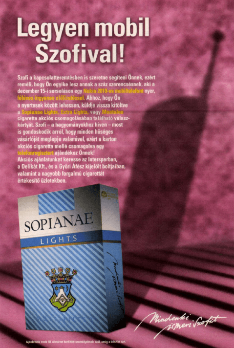 Sopianae cigaretta - 1996/08.