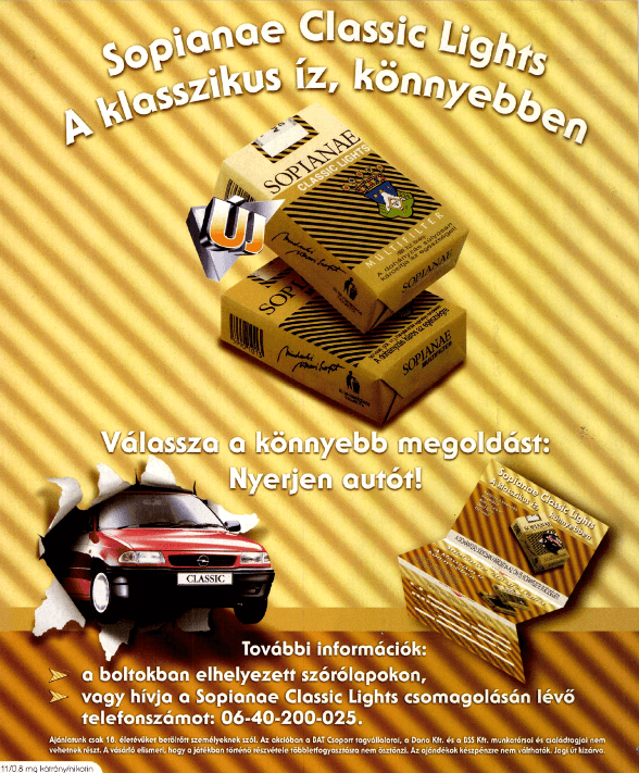 Sopianae cigaretta - 1999/09.