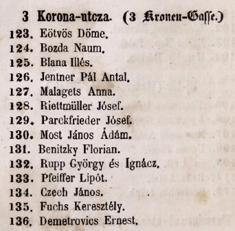 1848. Fuchs Keresztély gyáros