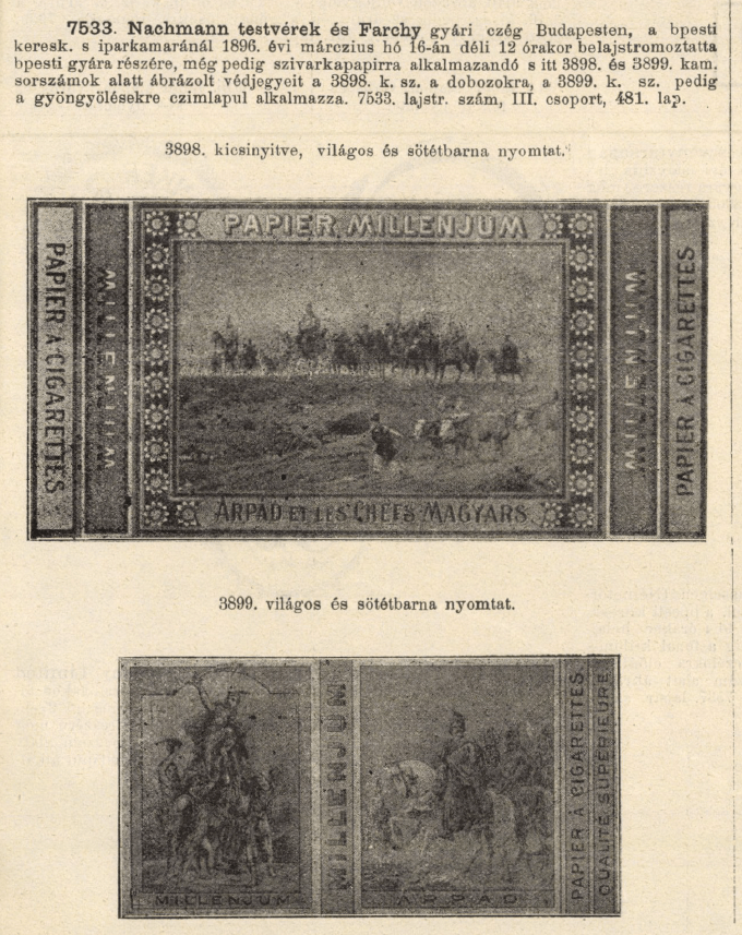 1896.03.16. Millenium cigarettapapír