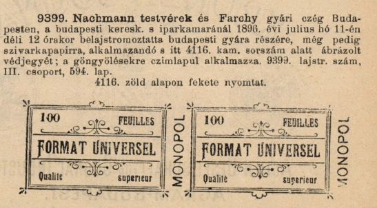 1896.07.11. Monopol papír és hüvely
