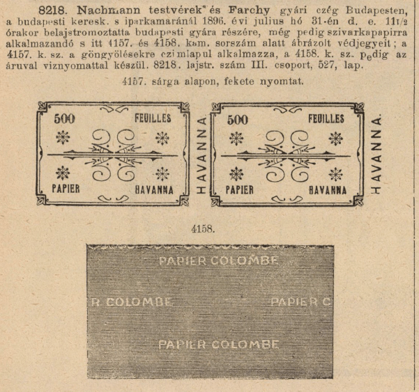 1896.07.31. Havanna cigarettapapír