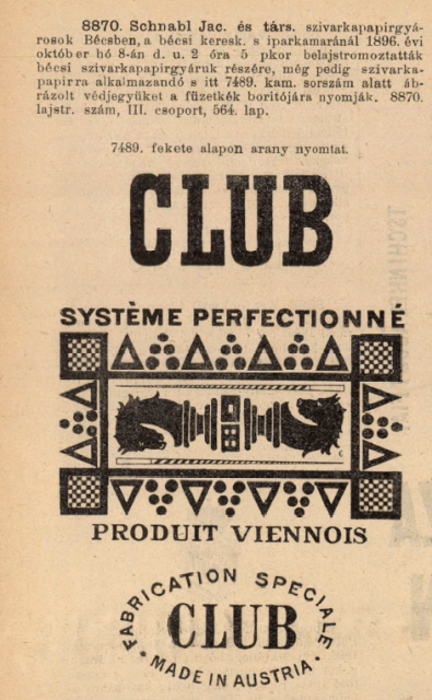 1896.10.08. Club cigarettapapír