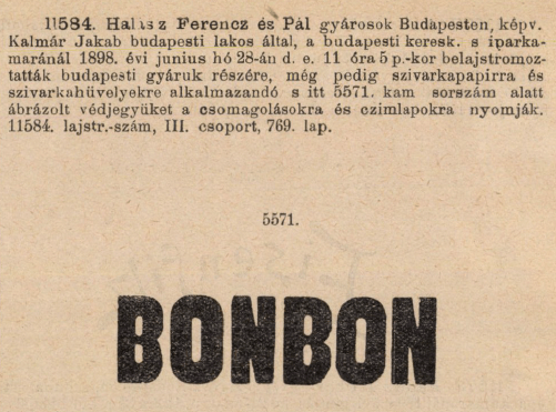 1898.06.28. Bonbon papír és hüvely