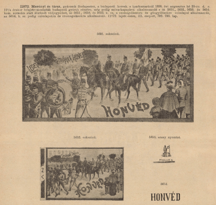 1898.08.25. Honvéd papír és hüvely