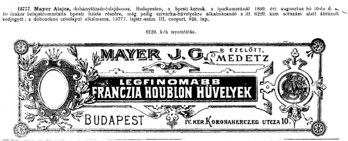 1899.08.10. Franczia Houblon hüvely