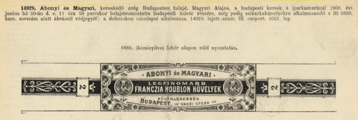 1900.06.30. Franczia Houblon hüvely