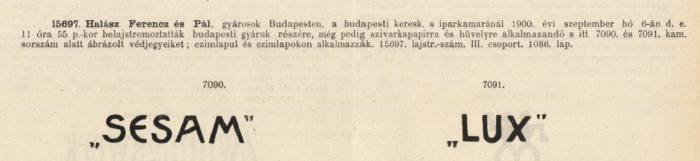 1900.09.06. Sesam és Lux