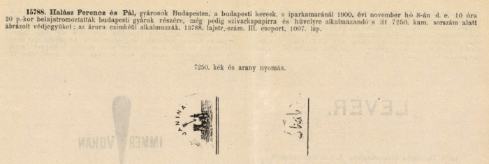 1900.11.08. Janina papír és hüvely 1.