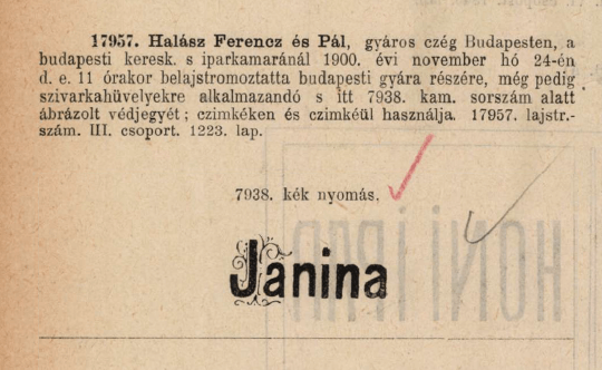 1900.11.24. Janina cigarettahüvely