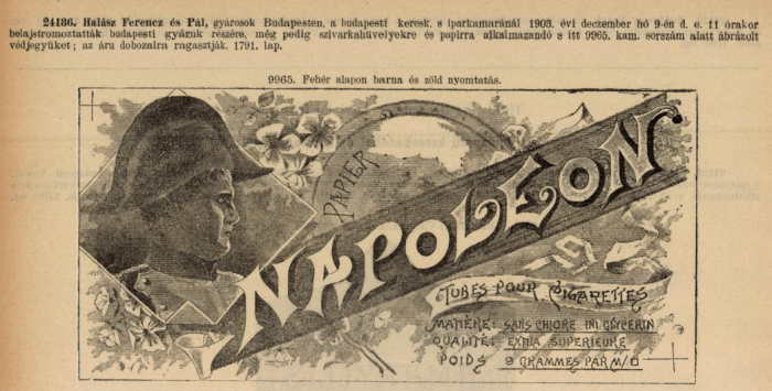 1903.12.09. Napoleon papír és hüvely