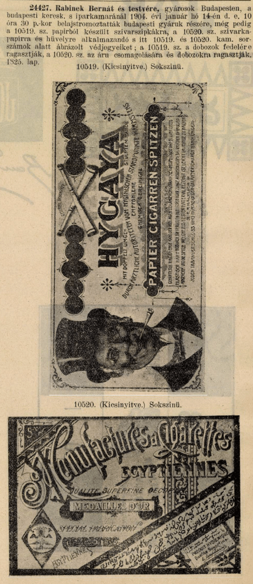 1904.01.14. Hygaya hüvely és szipka