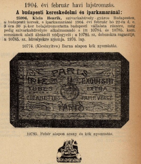 1904.02.22. Iris papír és hüvely