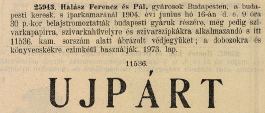 1904.06.16. Uj Párt papír és hüvely