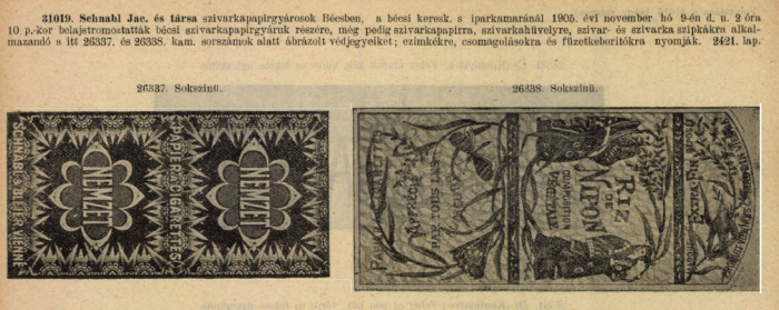 1905.11.09. Nemzet cigarettapapír