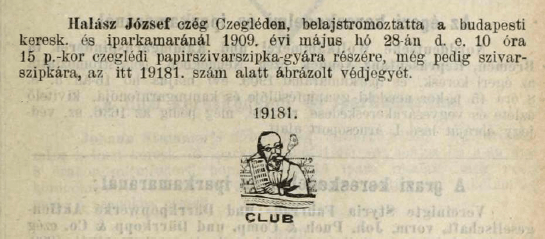 1909.05.28. Club szivarszipka