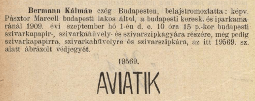 1909.09.01. Aviatik papír és hüvely
