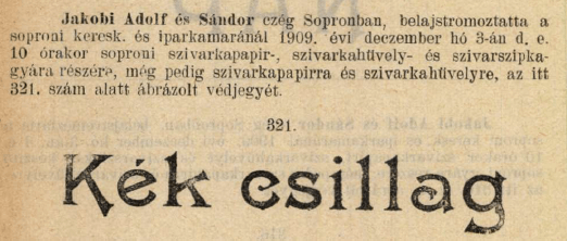 1909.12.03. Kék csillag