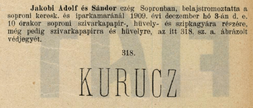 1909.12.03. Kurucz papír és hüvely