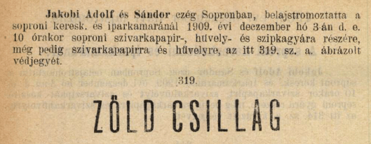 1909.12.03. Zöld csillag