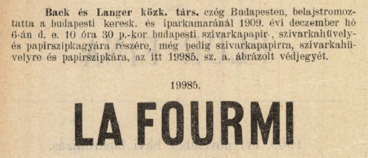 1909.12.06. La Fourmi papír és hüvely