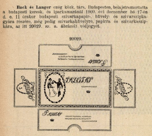 1909.12.17. Palotás papír és hüvely