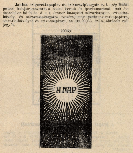 1909.12.22. A Nap papír és hüvely