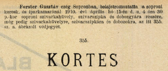 1910.04.15. Kortes hüvely és szipka