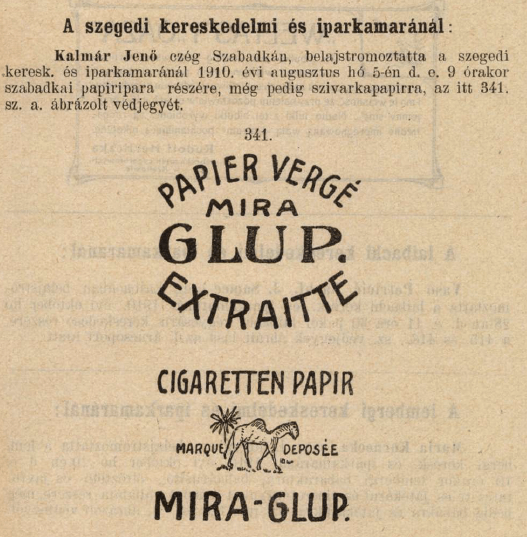 1910.08.05. Mira Glup papír