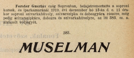 1910.12.13. Muselman papír és hüvely
