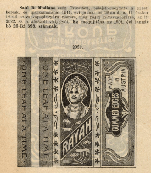 1911.01.26. Rayah cigarettapapír