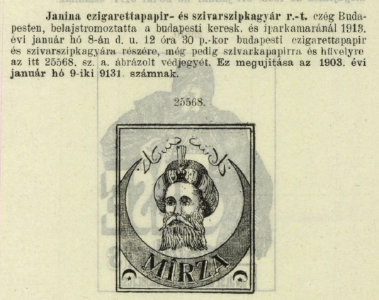 1913.01.08. Mirza papír és hüvely