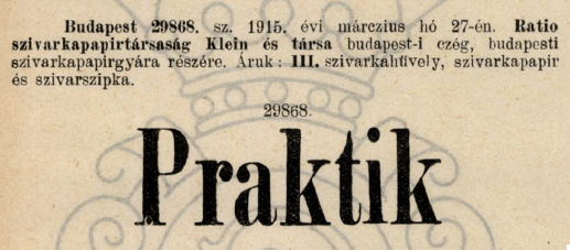 1915.03.27. Praktik papír és hüvely