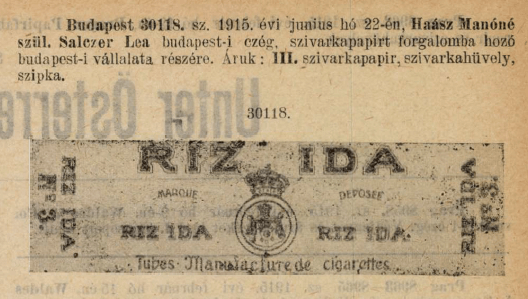 1915.06.22. Riz Ida hüvely