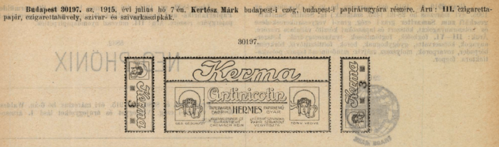 1915.07.07. Kerma papír és hüvely
