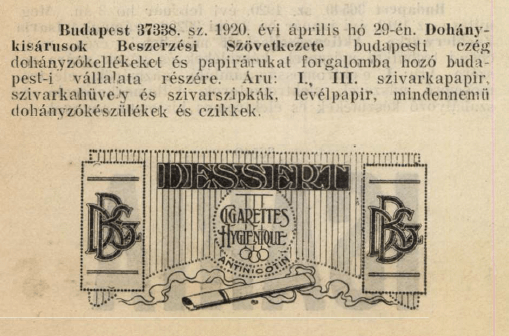 1920.04.29. Dessert papír és hüvely