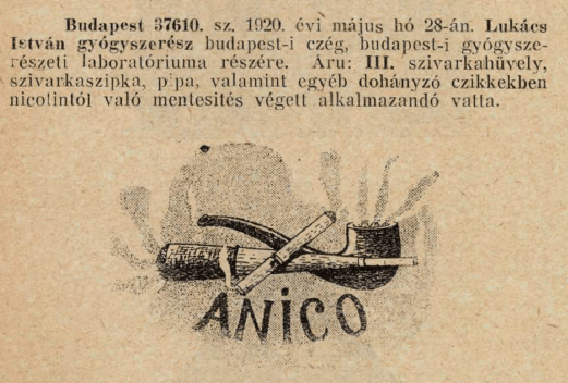 1920.05.28. Anico hüvely és szipka 1920.05.28. Anico hüvely és szipka